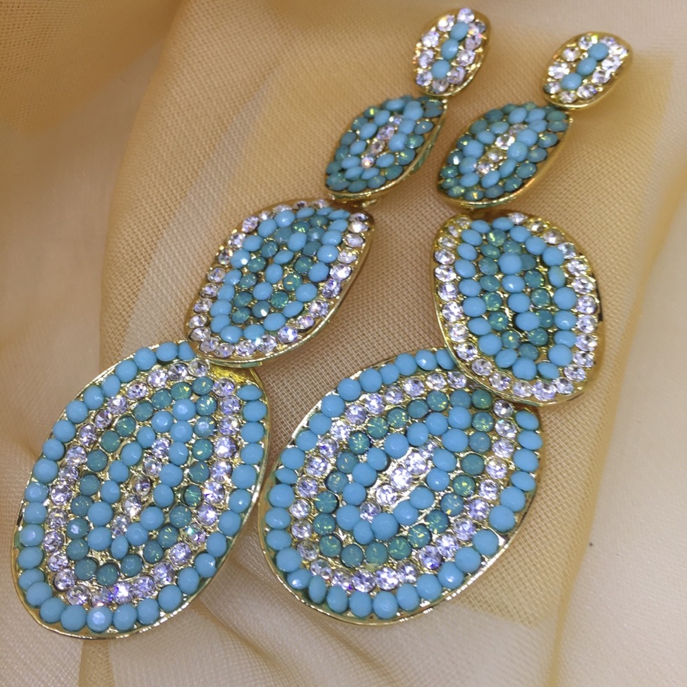 Faux Turquoise Dangle Earrings